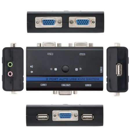 Nanocable KVM Switch VGA USB 1U-2PC Negro Nanocable KVM Switch VGA USB 1U-2PC Negro